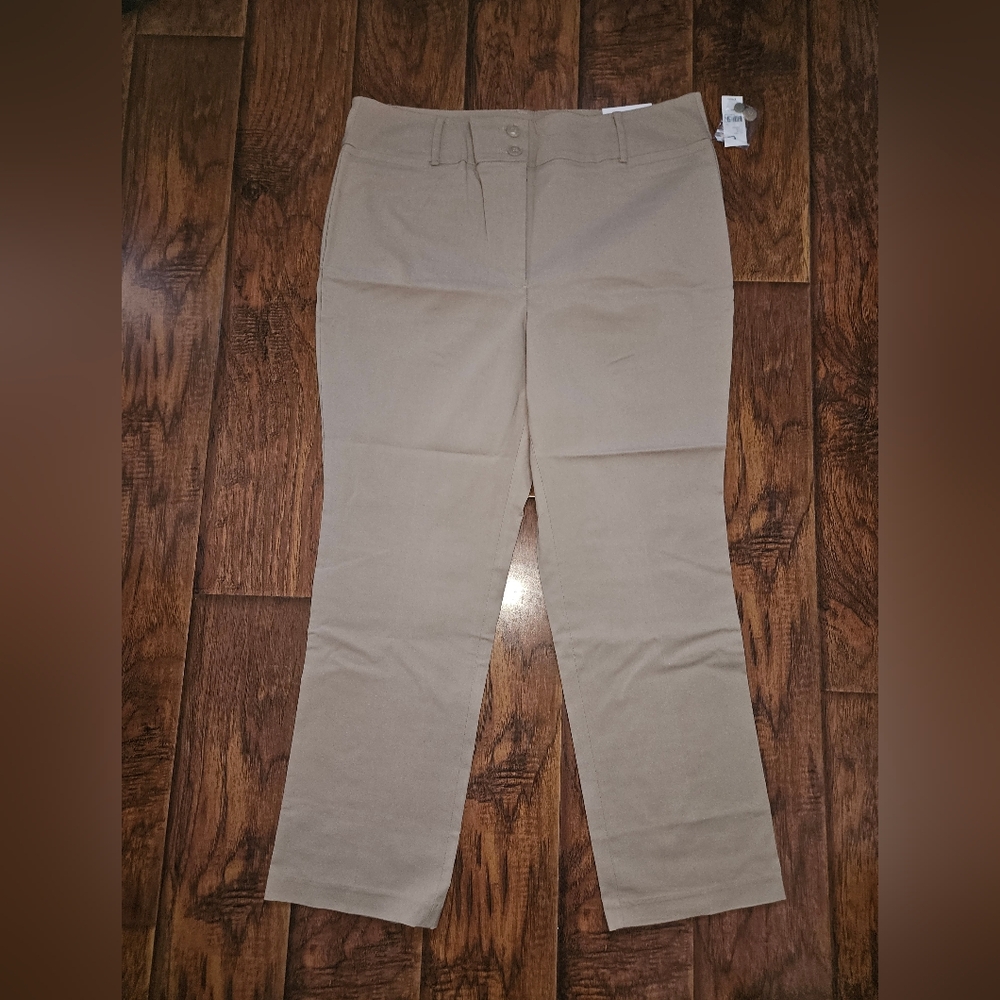 Tan High-Waisted Pants